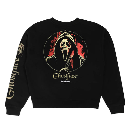 Ghostface Men's Oversized Black Crew Neck Sweatshirt