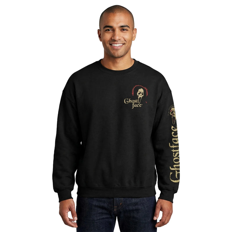 Cargue la imagen en el visor de la galería, Ghostface Men's Oversized Black Crew Neck Sweatshirt
