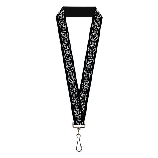 Supernatural - Pentagram Stripe Black/White Lanyard