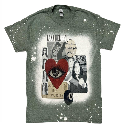 Lana Del Rey - T-shirt vintage gris blanchi