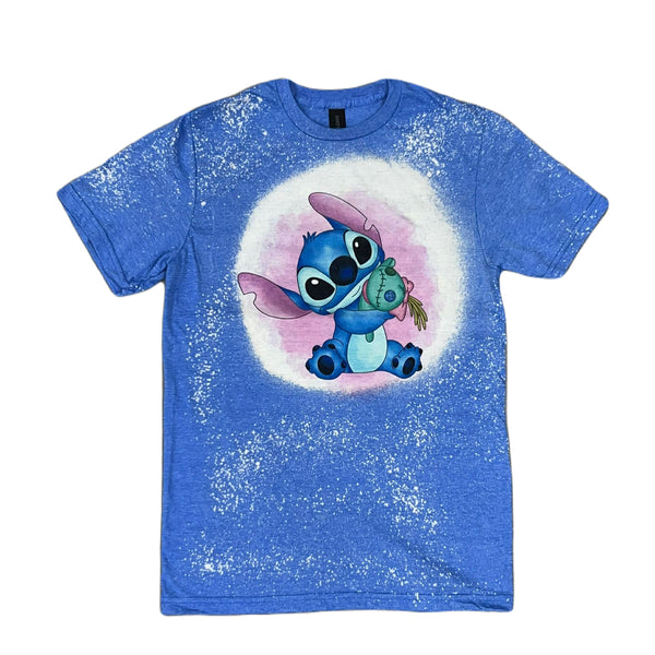 Lilo & Stitch- Stitch Blue Bleached T-shirt