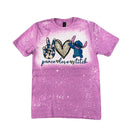 Lilo &amp; Stitch - Camiseta blanqueada con puntada Peace Love