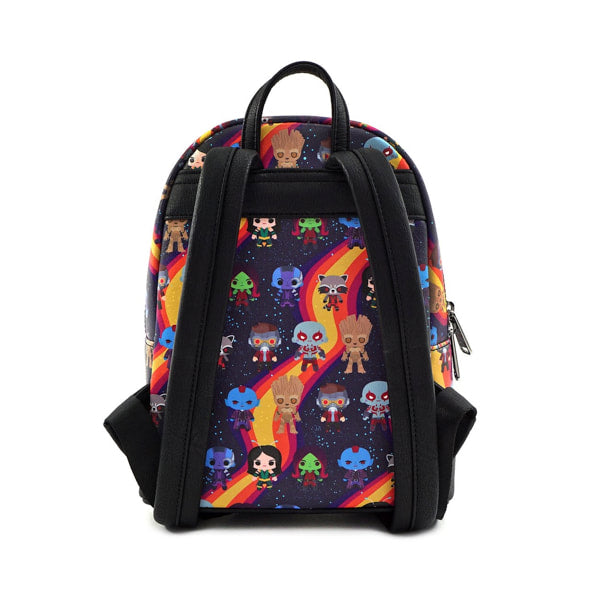 Load image into Gallery viewer, Backpack with colorful character pattern on a white background
