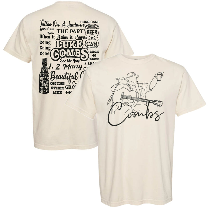 Cargue la imagen en el visor de la galería, Luke Combs - Lyrics Ivory Comfort Color T-shirt

