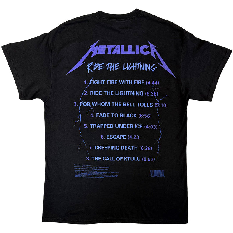 Cargue la imagen en el visor de la galería, Metallica - Ride The Lightning Tracks Unisex Black T-Shirt
