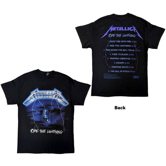 Metallica - Ride The Lightning Tracks Unisex Black T-Shirt