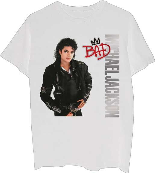 Michael Jackson - MJ Bad Silver Logo Black T-Shirt