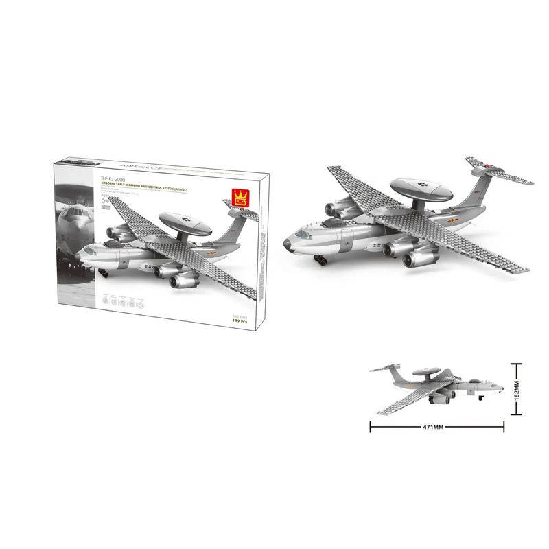 Load image into Gallery viewer, Wange Bricks Air Force: Airborne Early Warning Control Aircraft Brick Toy
