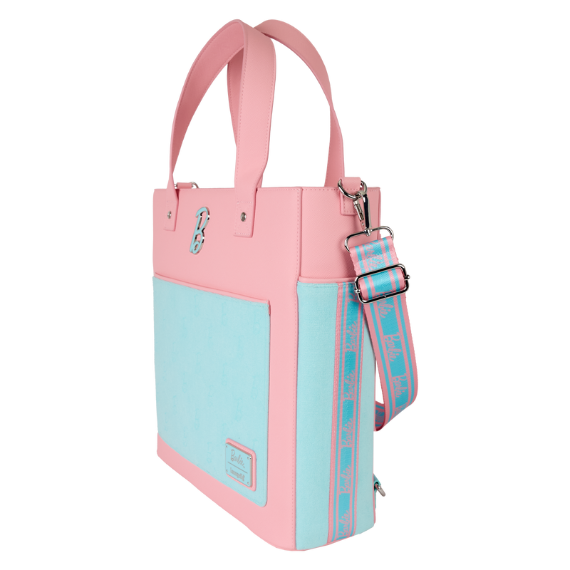 Chargez l&#39;image dans la visionneuse de la galerie, Loungefly Mattel - Classic Barbie Terry Cloth Convertible Backpack &amp; Tote Crossbody Bag
