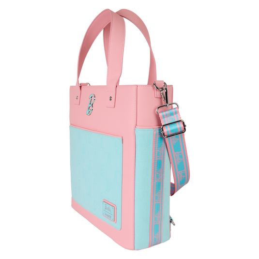 Loungefly Mattel - Classic Barbie Terry Cloth Convertible Backpack & Tote Crossbody Bag