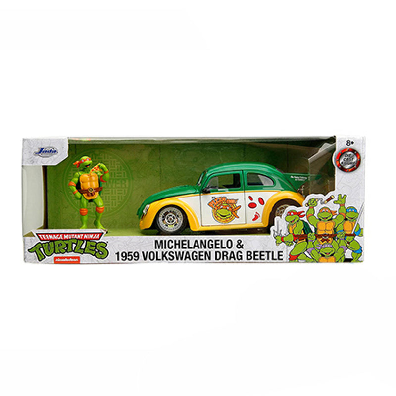 Cargue la imagen en el visor de la galería, Tortugas Ninja - Volkswagen Drag Beetle de 1959 con auto fundido a presión de Miguel Ángel
