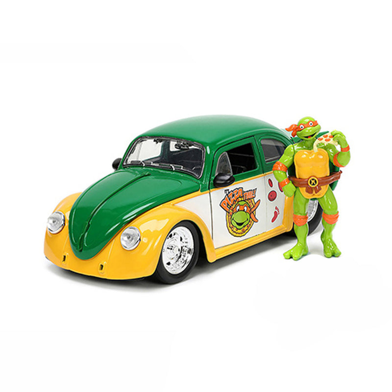 Cargue la imagen en el visor de la galería, Tortugas Ninja - Volkswagen Drag Beetle de 1959 con auto fundido a presión de Miguel Ángel
