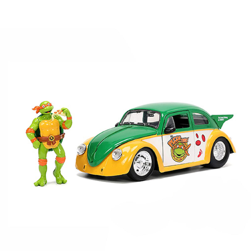 Cargue la imagen en el visor de la galería, Tortugas Ninja - Volkswagen Drag Beetle de 1959 con auto fundido a presión de Miguel Ángel
