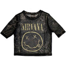 Nirvana 'Yellow Happy Face' Crop Top Ladies T-Shirt