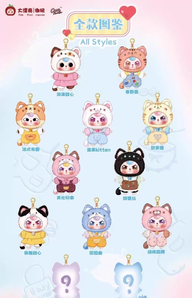 Chargez l&#39;image dans la visionneuse de la galerie, U.C.C. Distributing Baby Three: Cat Wardrobe Series 1pc Keychain Plush Blind Box
