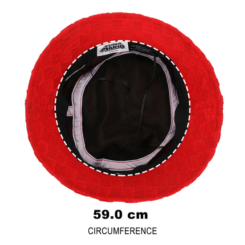 Cargue la imagen en el visor de la galería, Bioworld Super Mario - Mario Logo Men's Red Checkered Bucket Hat
