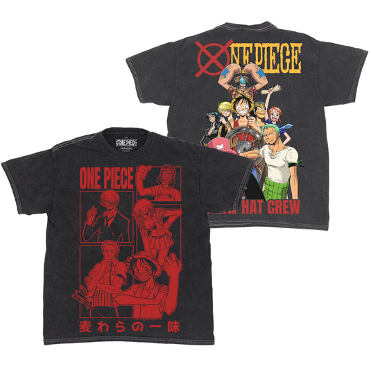 Ripple Junction One Piece - Straw Hat Crew Jumbo Print Mineral Wash T-Shirt