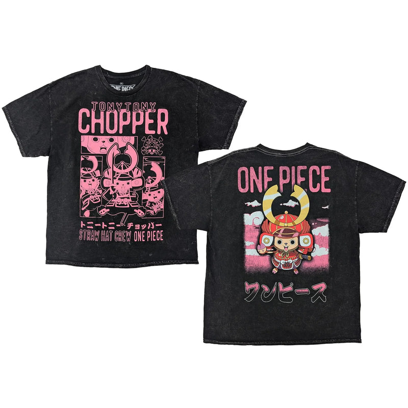 Load image into Gallery viewer, One Piece Chopper Pink Panels Mineral Wash T-Shirt
