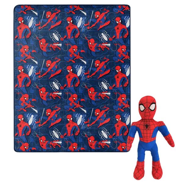 Spiderman Character Hugger Pillow & Silk Touch Throw Set