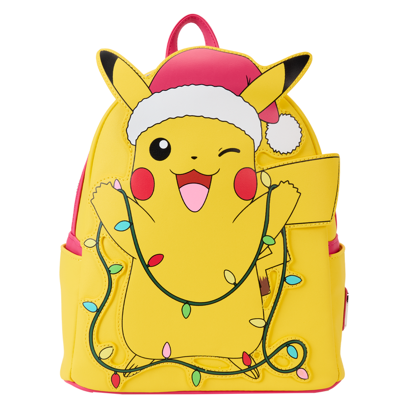 Load image into Gallery viewer, Loungefly Pokémon - Santa Pikachu String Lights Light Up Mini Backpack
