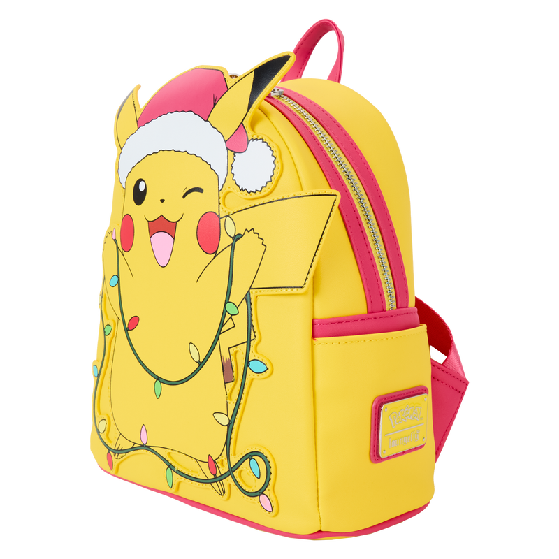 Chargez l&#39;image dans la visionneuse de la galerie, Loungefly Pokémon - Santa Pikachu String Lights Light Up Mini Backpack
