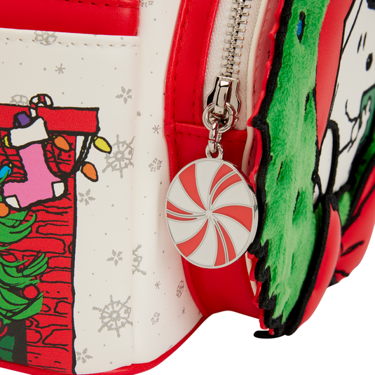 Loungefly Peanuts - Snoopy & Woodstock Holiday Plush Wreath Mini Backpack