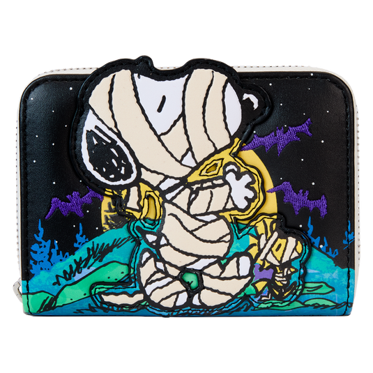 Loungefly Peanuts Snoopy Mummy Haunt Glow Zip Around Wallet