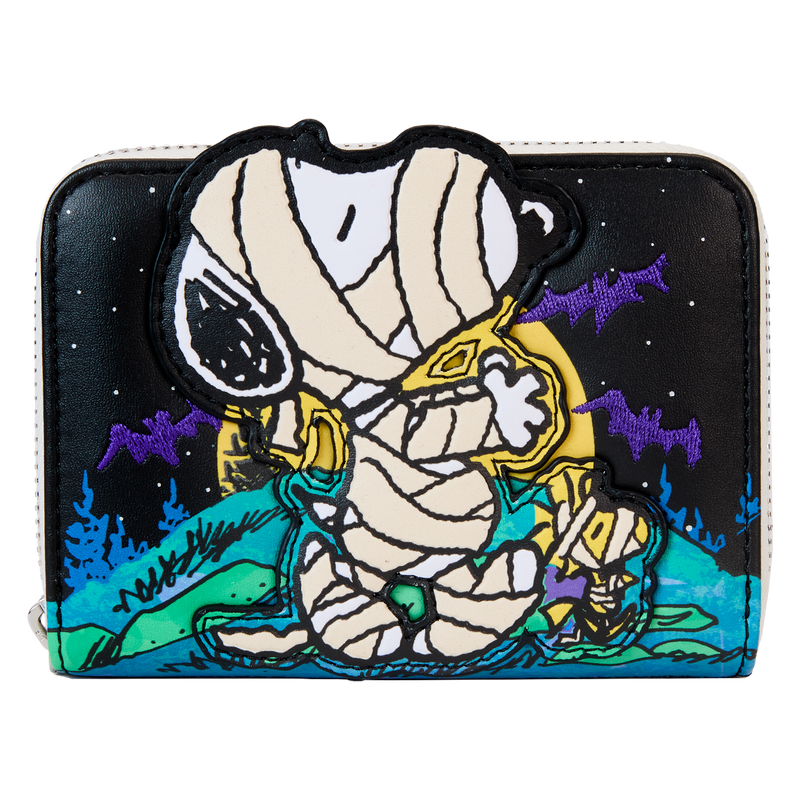 Peanuts Snoopy Mummy Haunt Glow Zip Around Wallet