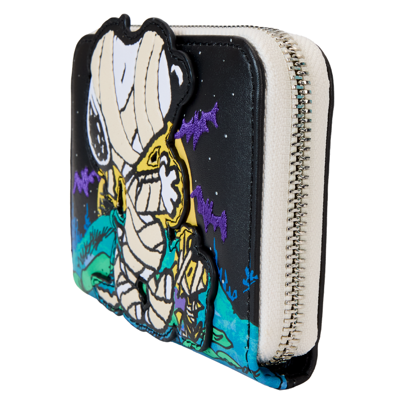 Chargez l&#39;image dans la visionneuse de la galerie, Loungefly Peanuts Snoopy Mummy Haunt Glow Zip Around Wallet
