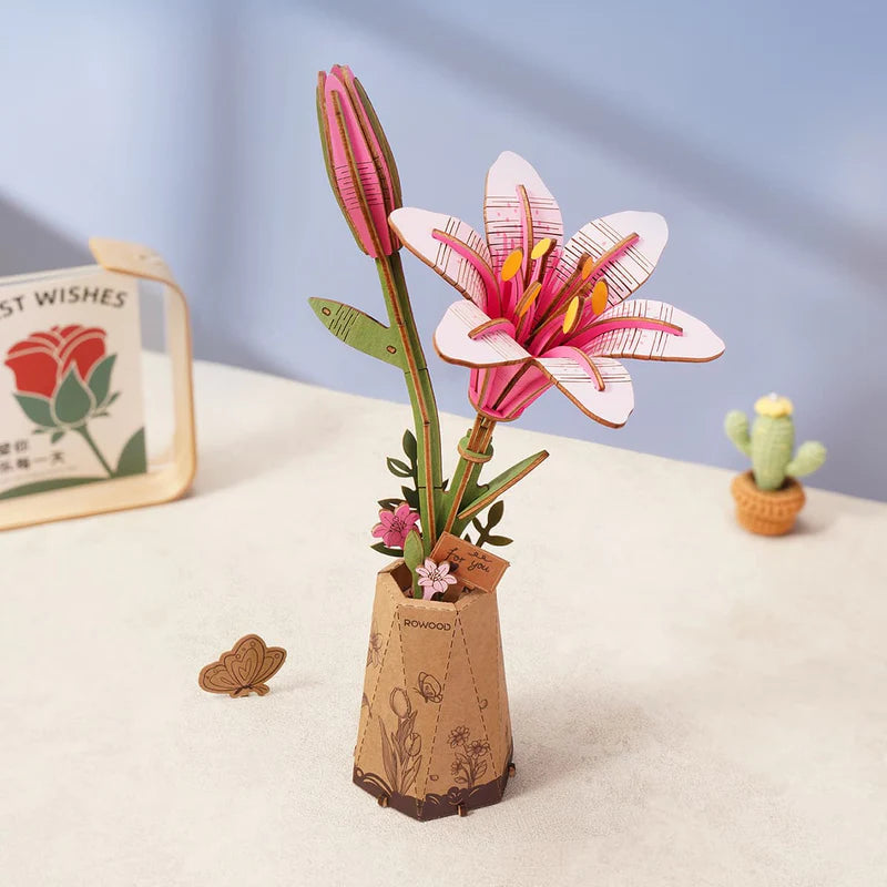 Load image into Gallery viewer, Robotime Rowood - DIY Wooden Flower Bouquet 3D Wooden Puzzle Figure
