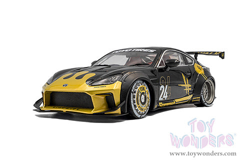 Cargue la imagen en el visor de la galería, Solido 2024 Toyota GR86 Liberty Walk Black &amp; Gold 1:18 Diecast Model Car
