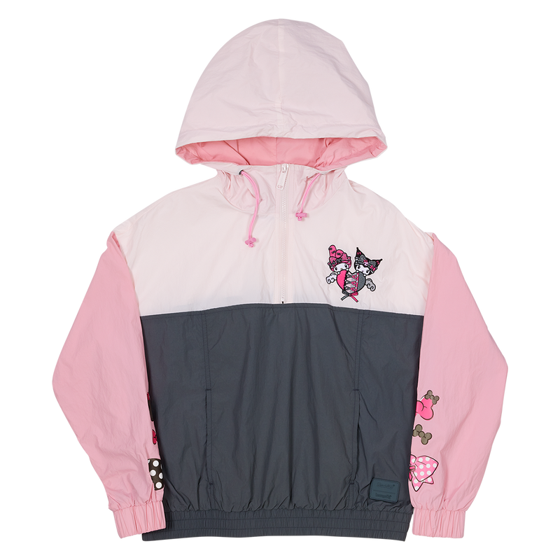 Chargez l&#39;image dans la visionneuse de la galerie, Loungefly Sanrio - Kuromi &amp; My Melody Unisex Windbreaker Jacket

