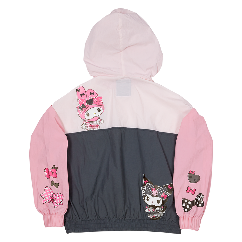 Chargez l&#39;image dans la visionneuse de la galerie, Loungefly Sanrio - Kuromi &amp; My Melody Unisex Windbreaker Jacket
