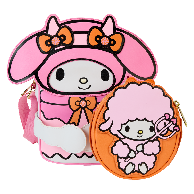 Chargez l&#39;image dans la visionneuse de la galerie, Loungefly Sanrio My Melody Pumpkin Crossbuddies® Cosplay Crossbody Bag with Coin Bag
