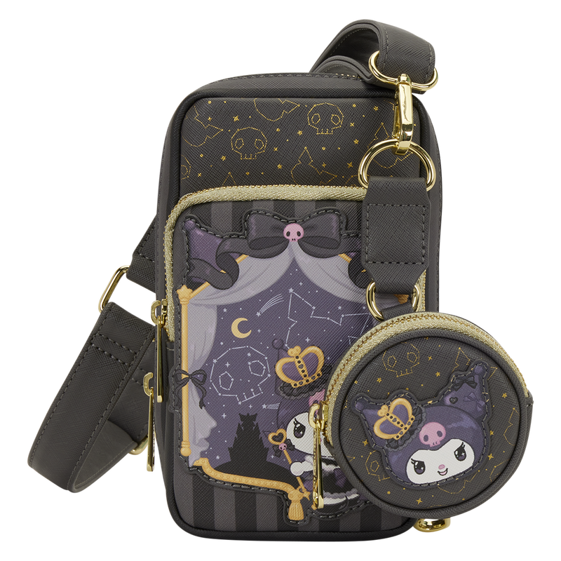 Cargue la imagen en el visor de la galería, Loungefly - Sanrio Kuromi Cell Phone Crossbody Bag
