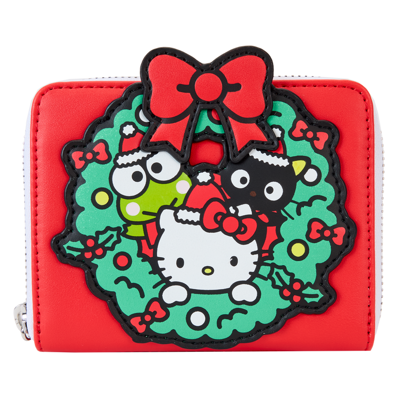 Chargez l&#39;image dans la visionneuse de la galerie, Loungefly Sanrio: Hello Kitty &amp; Friends - Holiday Wreath Zip Around Wallet
