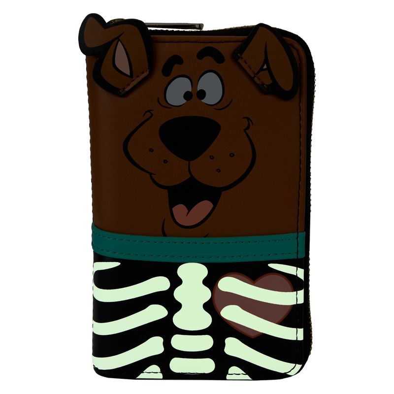 Chargez l&#39;image dans la visionneuse de la galerie, Loungefly Scooby-Doo Skeleton Cosplay Glow Zip Around Wallet
