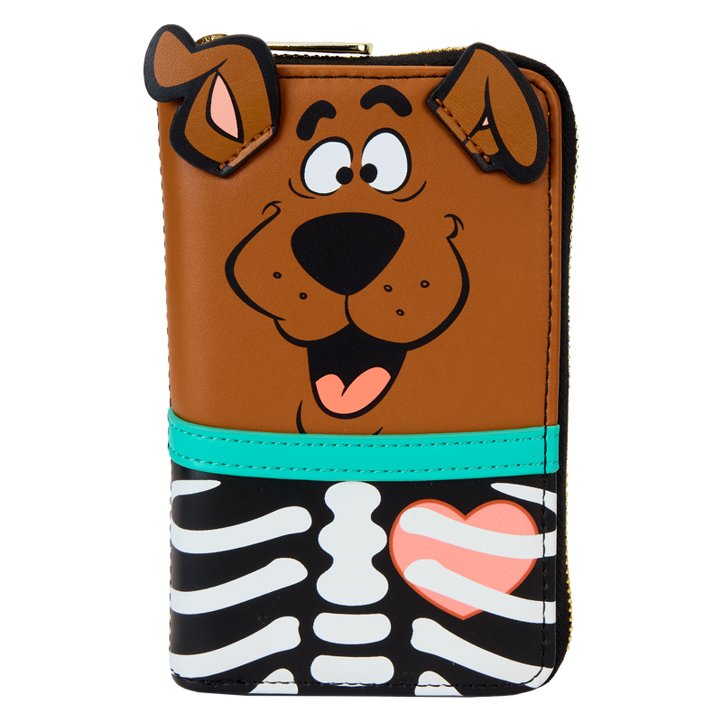 Chargez l&#39;image dans la visionneuse de la galerie, Loungefly Scooby-Doo Skeleton Cosplay Glow Zip Around Wallet
