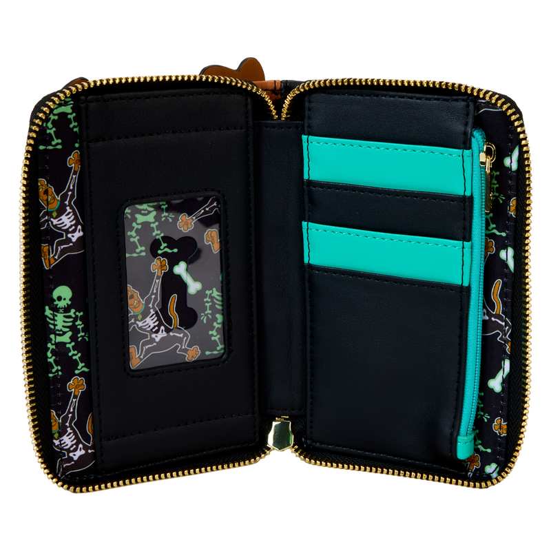 Chargez l&#39;image dans la visionneuse de la galerie, Loungefly Scooby-Doo Skeleton Cosplay Glow Zip Around Wallet
