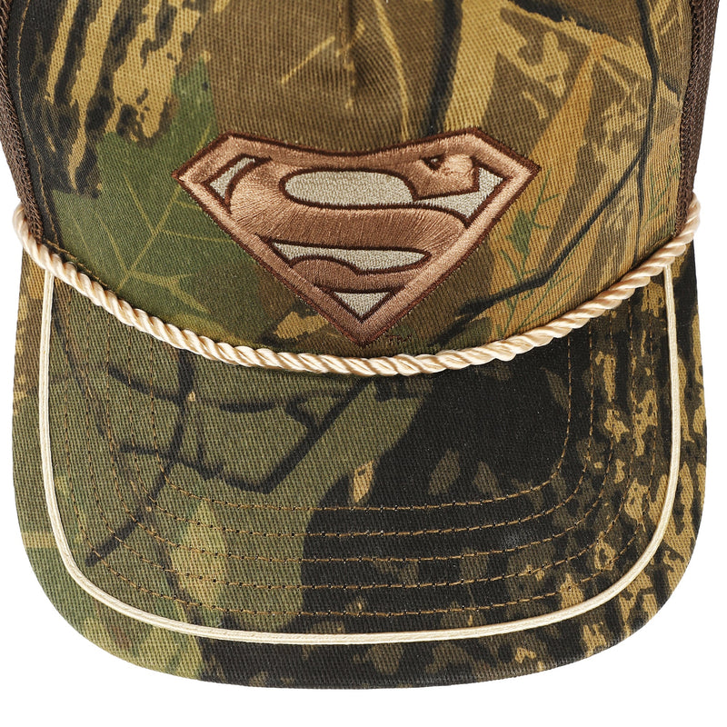 Load image into Gallery viewer, DC Comics: Superman - Embroidered Logo Camouflage Retro Trucker Hat
