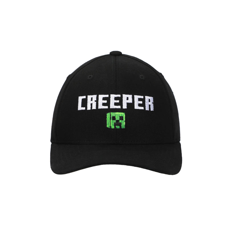 Load image into Gallery viewer, Minecraft - Logo Creeper Adult Black Traditional Adjustable Snapback Hat

