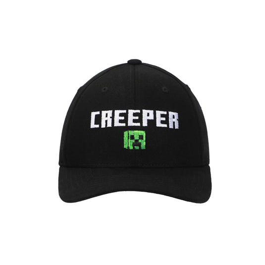 Minecraft - Logo Creeper Adult Black Traditional Adjustable Snapback Hat