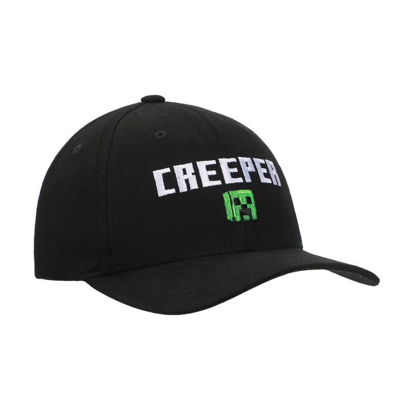 Load image into Gallery viewer, Minecraft - Logo Creeper Adult Black Traditional Adjustable Snapback Hat
