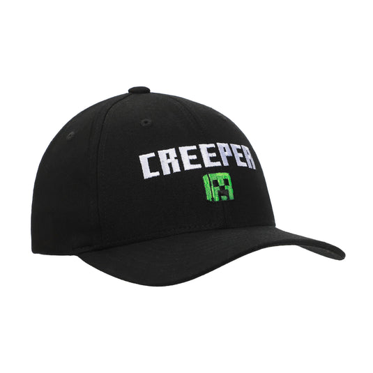 Minecraft - Logo Creeper Adult Black Traditional Adjustable Snapback Hat