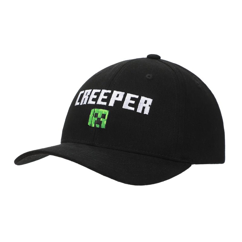 Load image into Gallery viewer, Minecraft - Logo Creeper Adult Black Traditional Adjustable Snapback Hat
