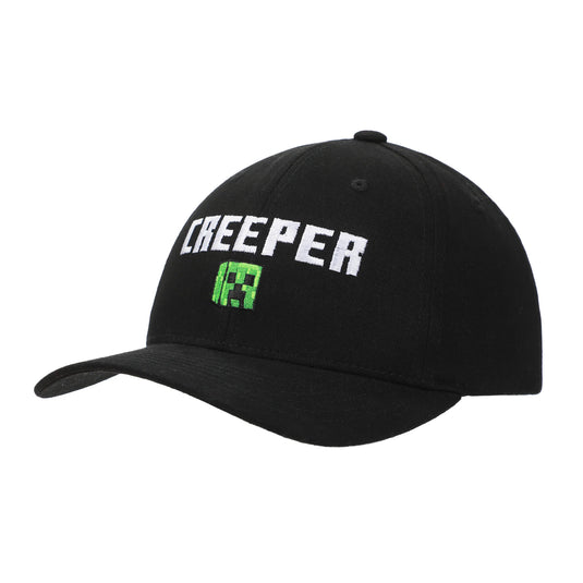 Minecraft - Logo Creeper Adult Black Traditional Adjustable Snapback Hat