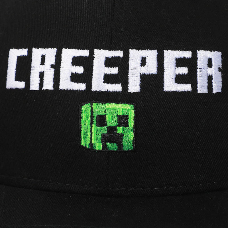 Load image into Gallery viewer, Minecraft - Logo Creeper Adult Black Traditional Adjustable Snapback Hat
