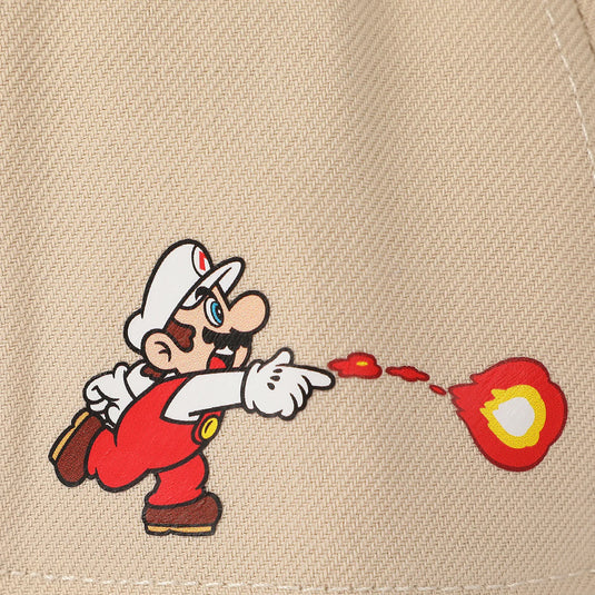 Super Mario Bros - Fire Mario White & Red Retro Grandpa Snapback Hat