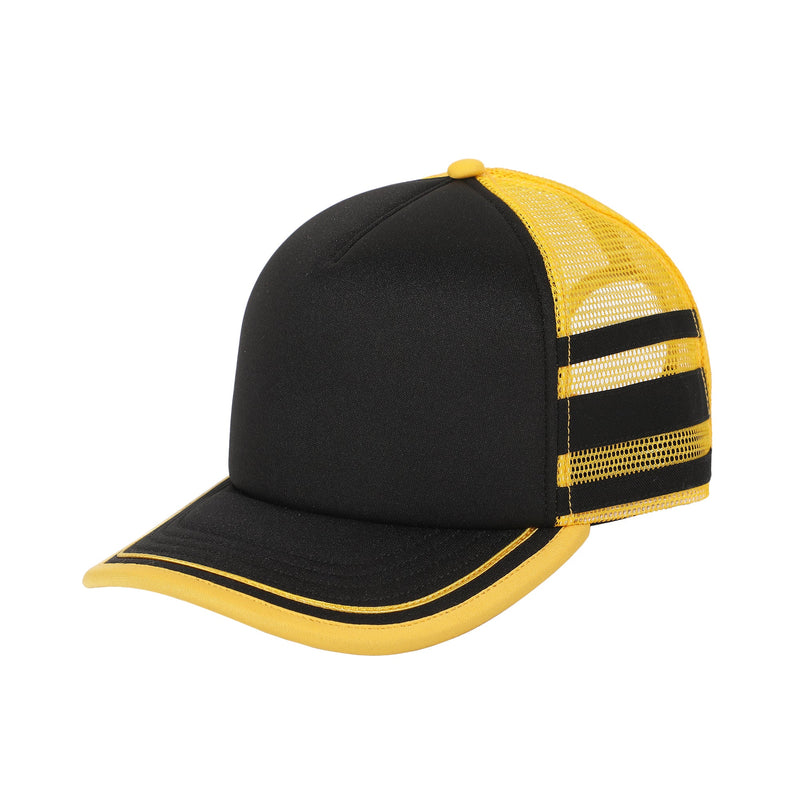 Cargue la imagen en el visor de la galería, Stranger Things - Dustin Henderson Black &amp; Yellow Cosplay Trucker Hat
