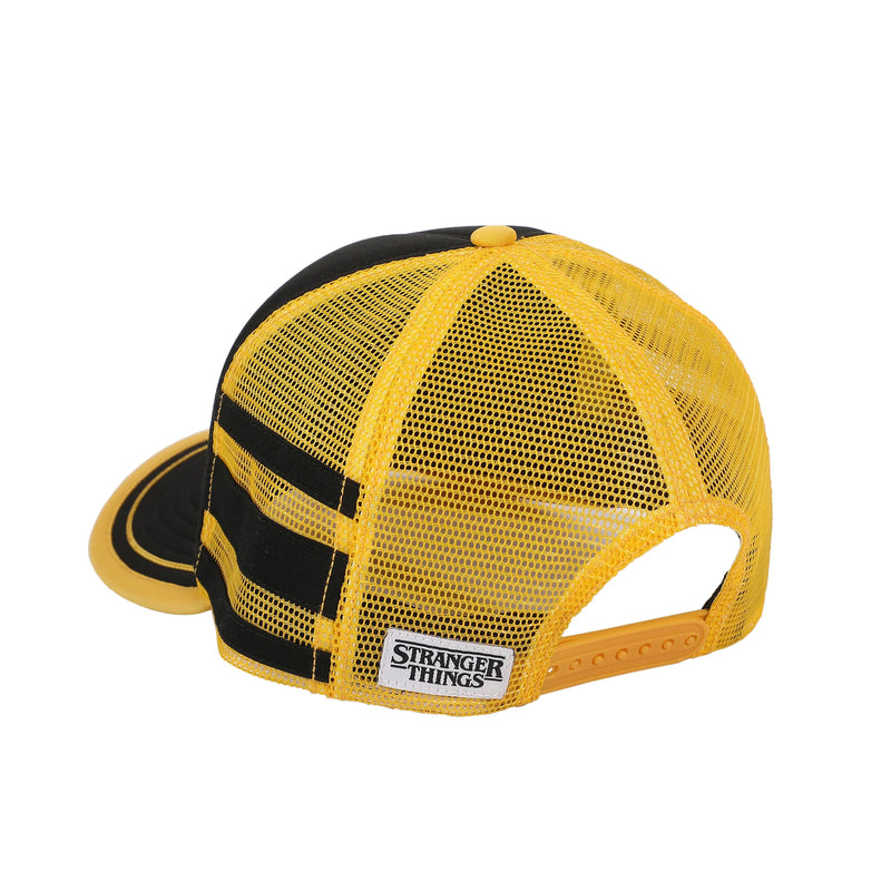 Cargue la imagen en el visor de la galería, Stranger Things - Dustin Henderson Black &amp; Yellow Cosplay Trucker Hat

